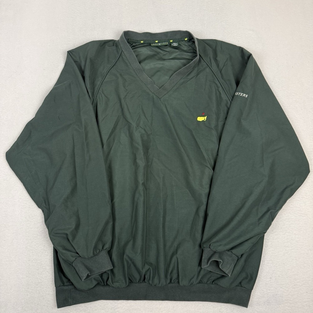 Masters Collection Green V-Neck Golf Windshirt Pullover Jacket Mens XL